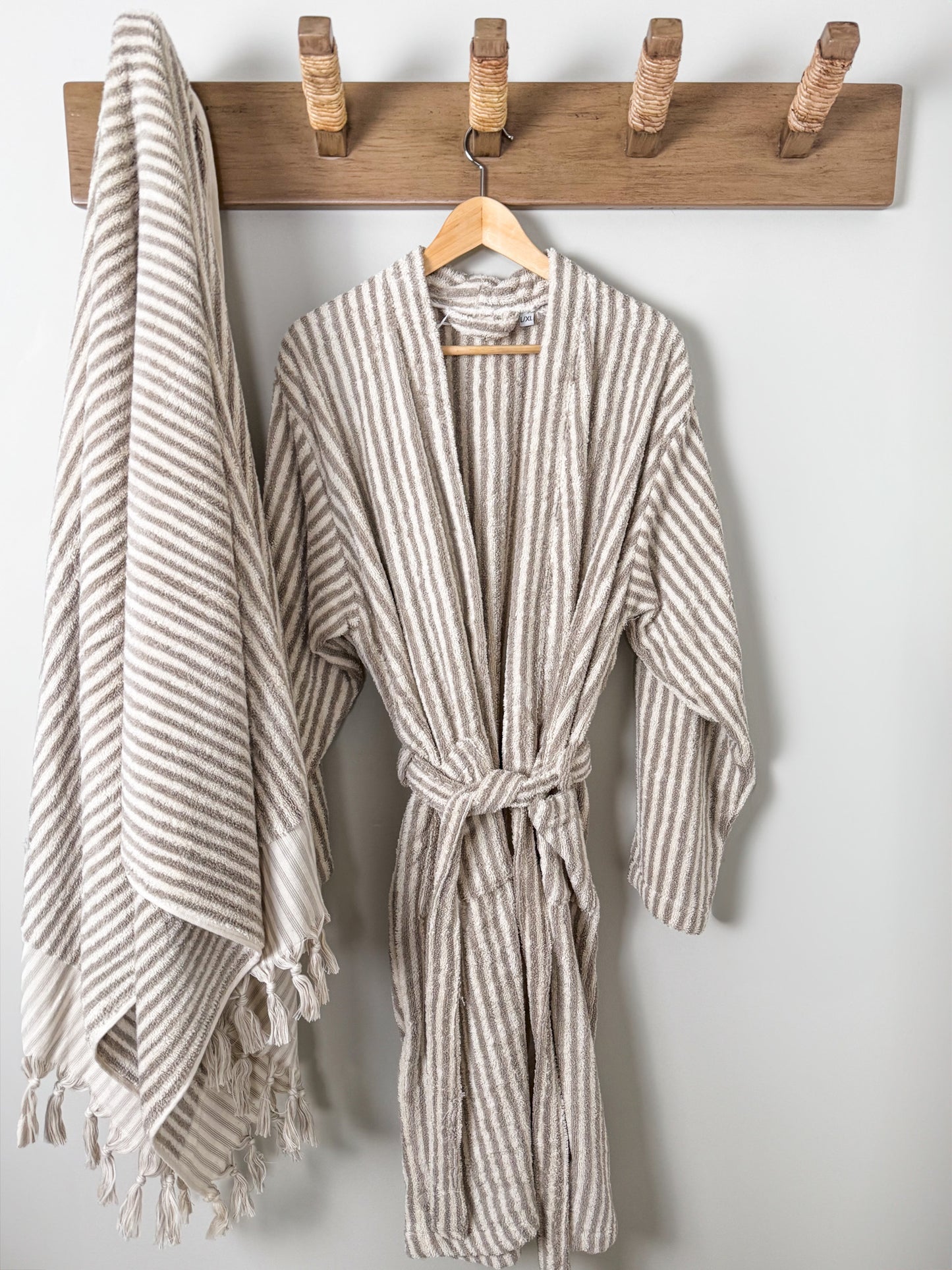 TERRY STRIPED BATHROBE