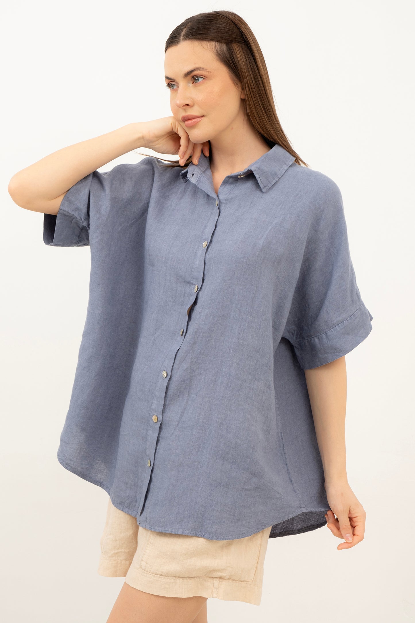 SHORT SLEEVE LINEN SHIRT