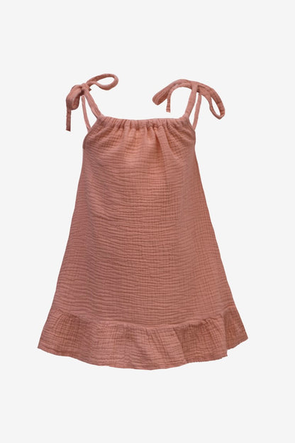 Kids Muslin Shoulder Tie Dress