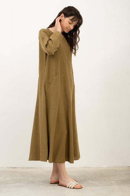 Cupped Cotton Maxi Boho Dress