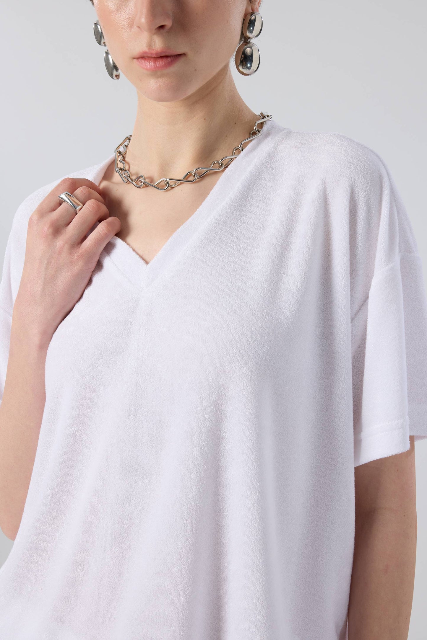 Terry Modal V Neck T-Shirt