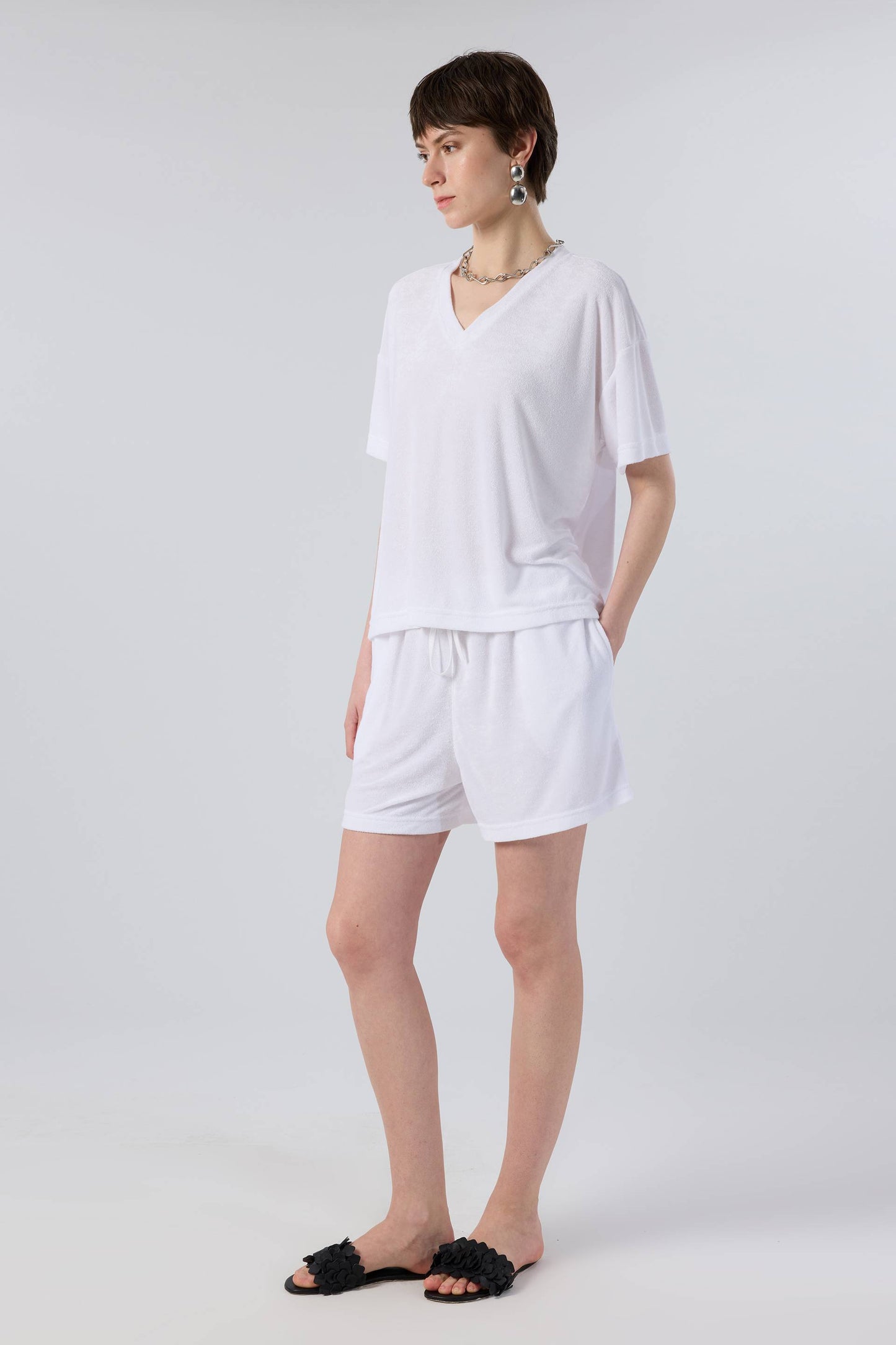 Terry Modal V Neck T-Shirt