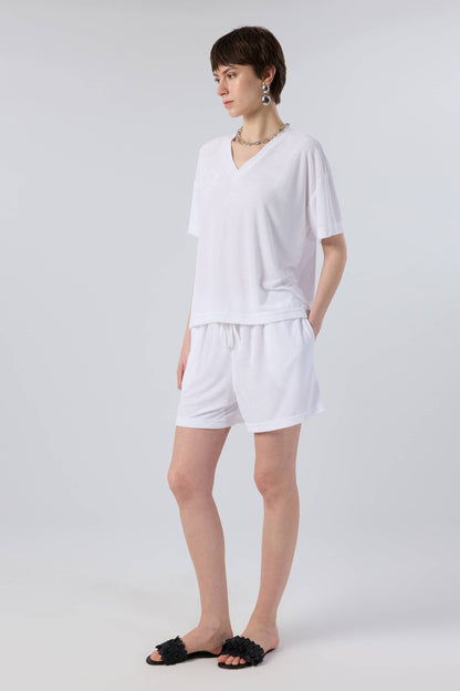 Terry Modal V Neck T-Shirt