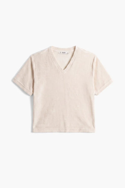 Terry Modal V Neck T-Shirt