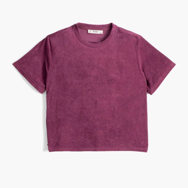 Purple t-shirt on a white background