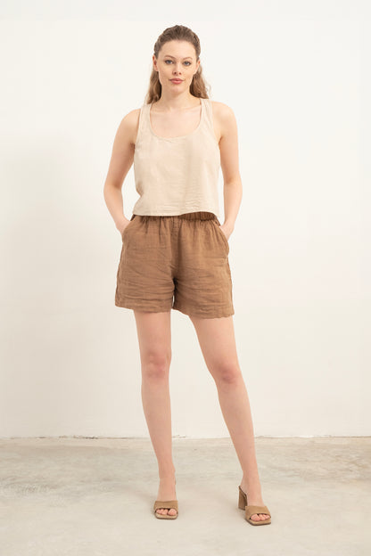 COTTON CROSS BACK CROP TOP