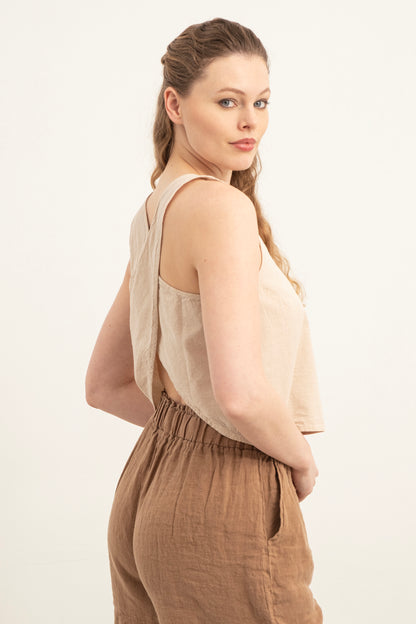COTTON CROSS BACK CROP TOP