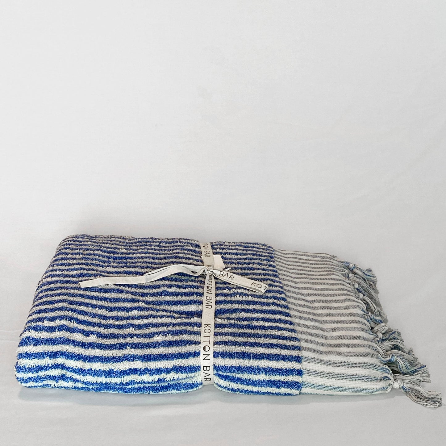 BLUE STRIPED BATH TOWEL