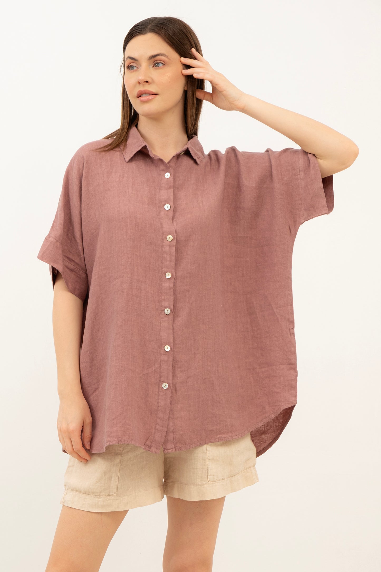 SHORT SLEEVE LINEN SHIRT