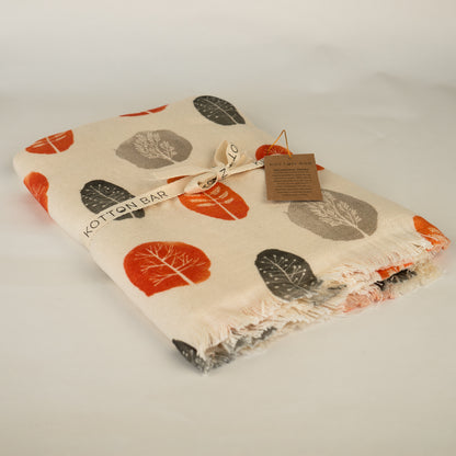Muslin Leaf Printed Peshtemal Towel