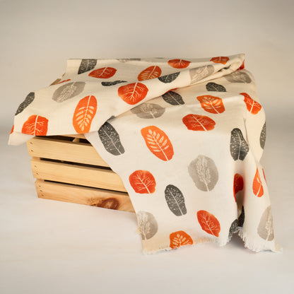 Muslin Leaf Printed Peshtemal Towel