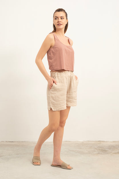 COTTON CROSS BACK CROP TOP