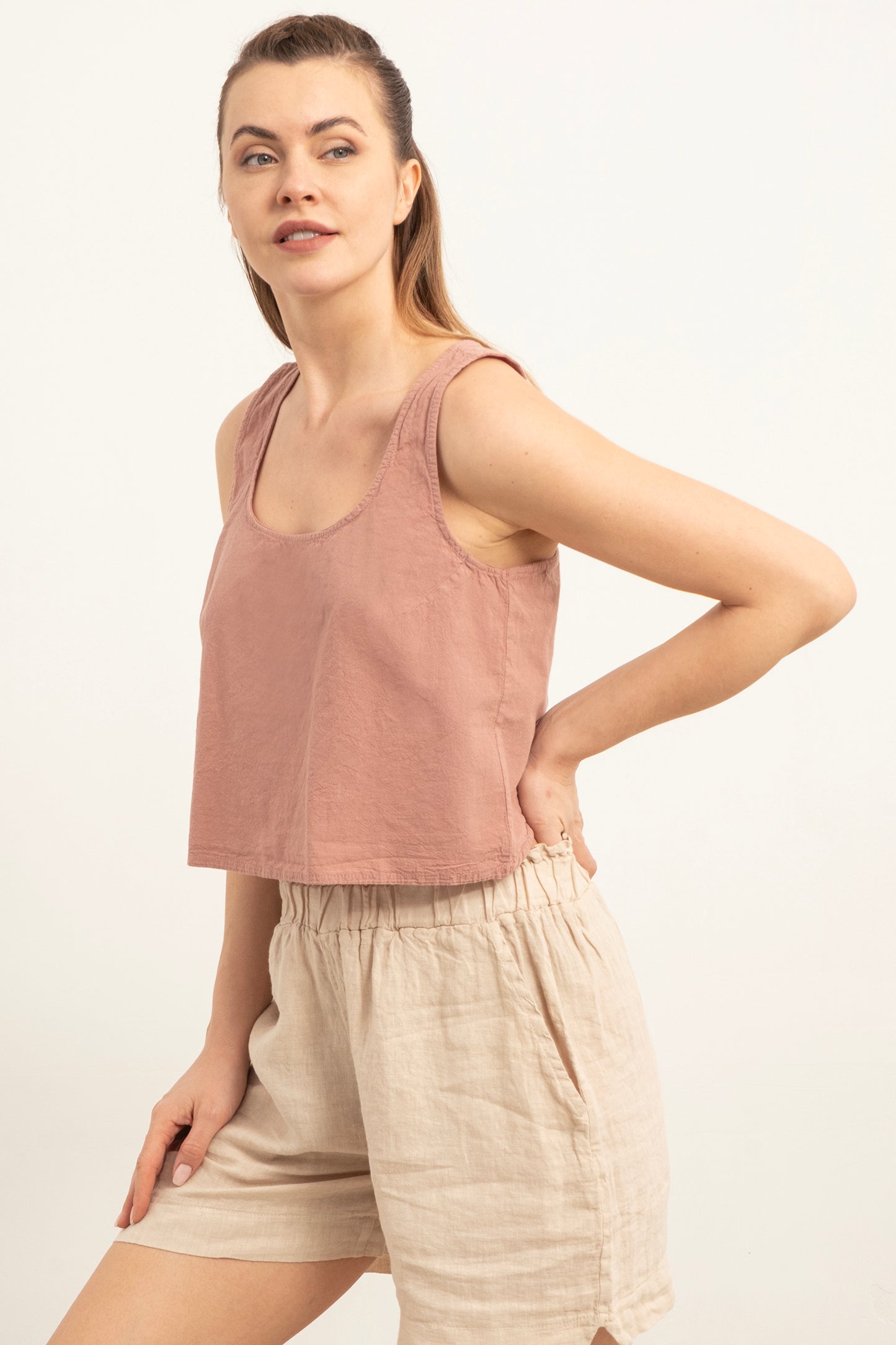 COTTON CROSS BACK CROP TOP