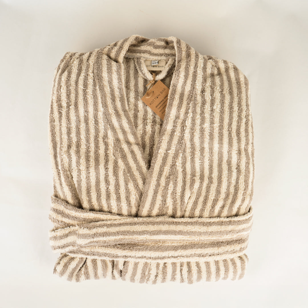 TERRY STRIPED BATHROBE