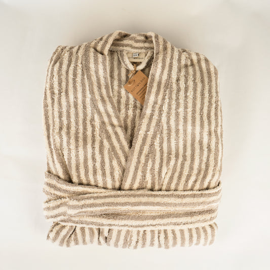 TERRY STRIPED BATHROBE