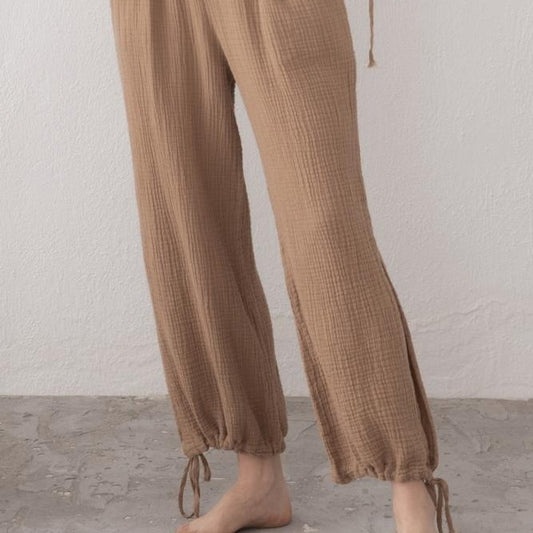 SLIT MUSLIN PANTS