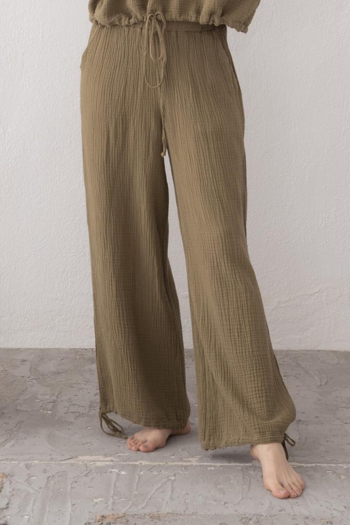 SLIT MUSLIN PANTS