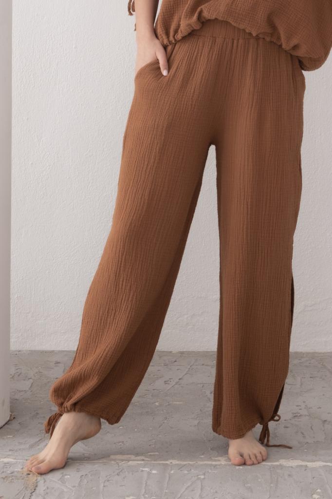 SLIT MUSLIN PANTS