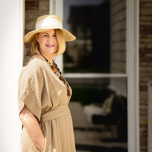 WOVEN KAFTAN DRESS WITH BELT