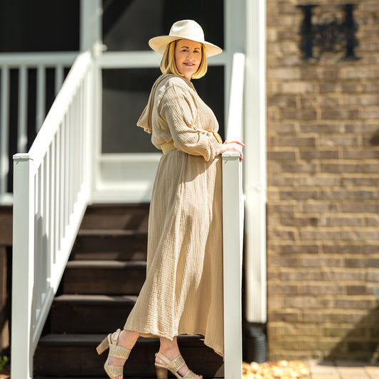 MUSLIN BUTTON UP DRESS