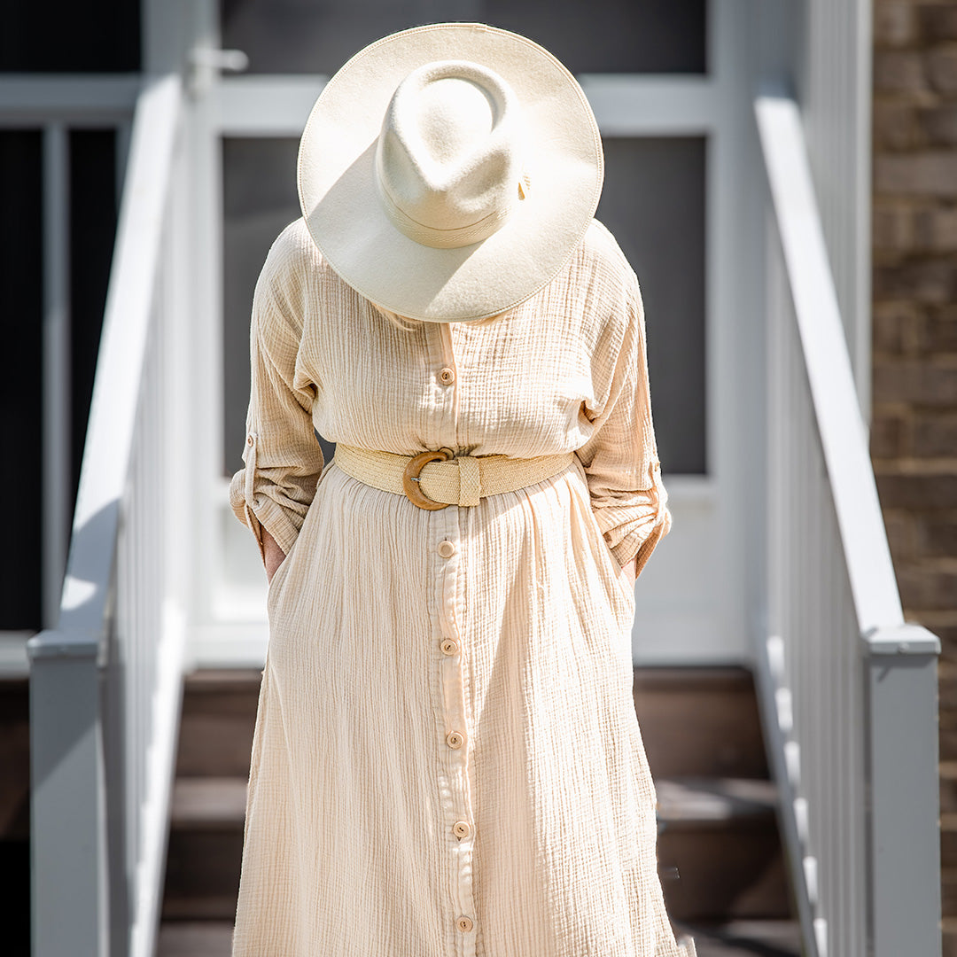 MUSLIN BUTTON UP DRESS