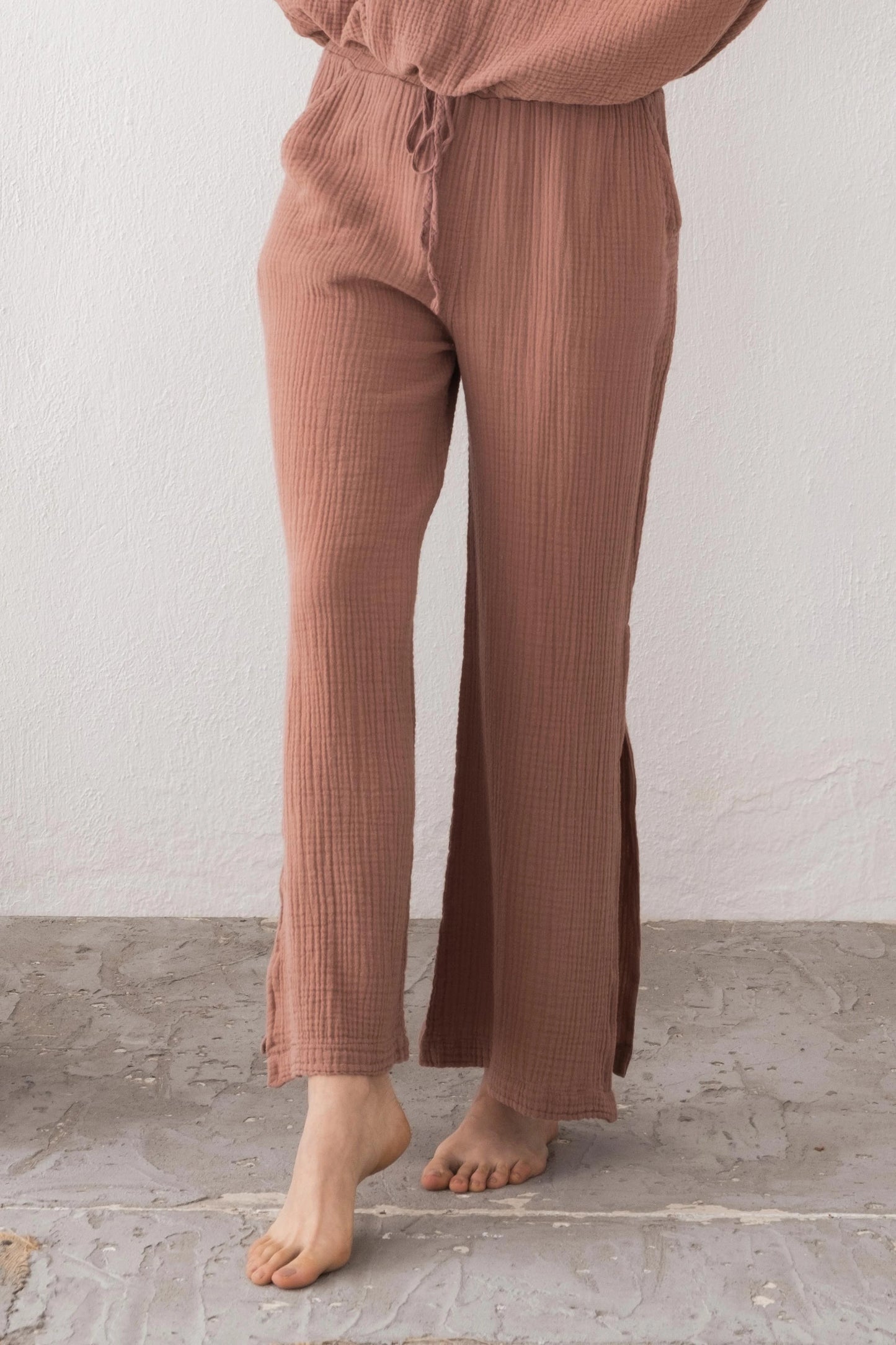 SLIT MUSLIN PANTS