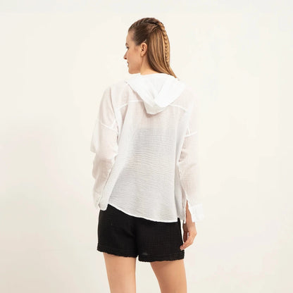 Cotton Hooded Voile Shirt